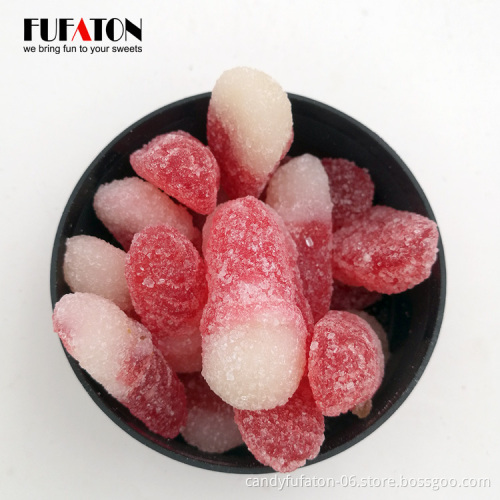 Wholesale Sugar Coated Sour Fruit shaped Jellies Candy in different size